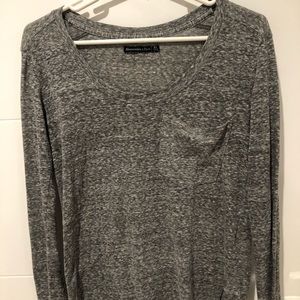 Abercrombie and Fitch grey top with pocket